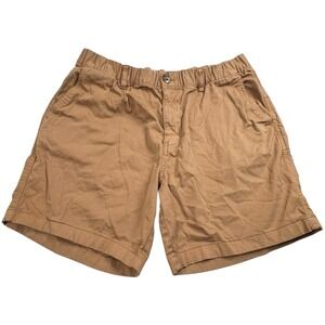 Bear Bottom Mens XL Brown 7" Inseam Shorts Elastic Waist Khaki